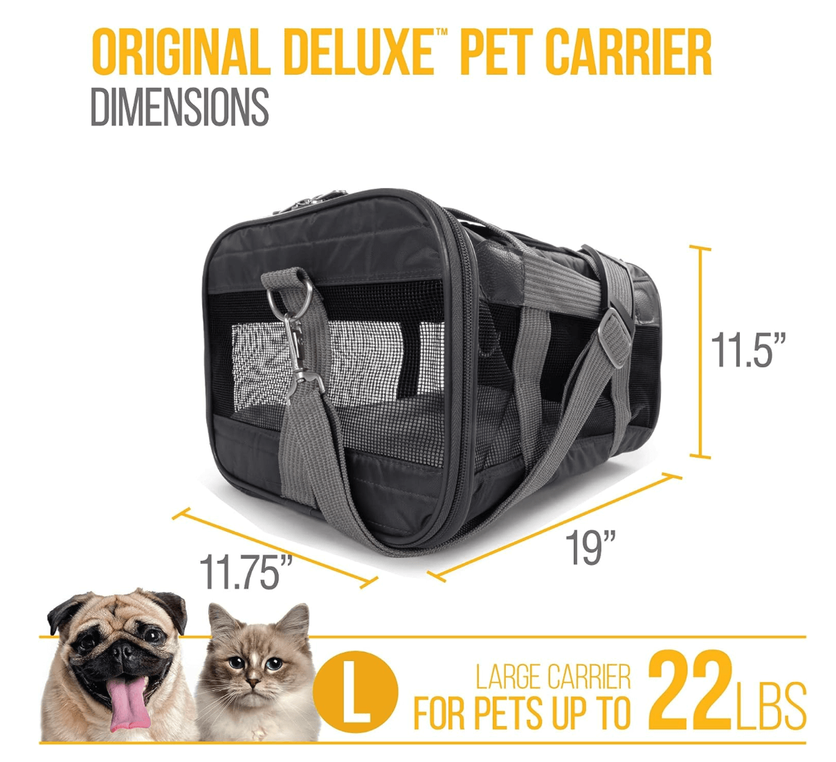 A large airline pet carrier, for up to 22lbs.